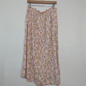 Old Navy Pink Floral Flowy Stretchy Cute Comfy Spring Easter Cottage Maxi Skirt
